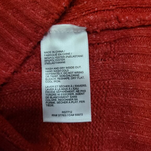 NEW Rafaella Cable Knit Pullover Long Sleeve Red Sweater Size L - Picture 5 of 10